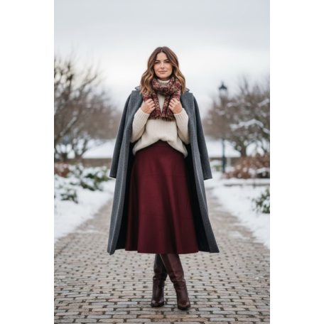 Key Fashion női szoknya-25670WSZ-bordo