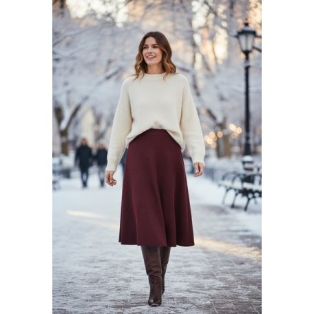 Key Fashion női szoknya-25670WSZ-bordo