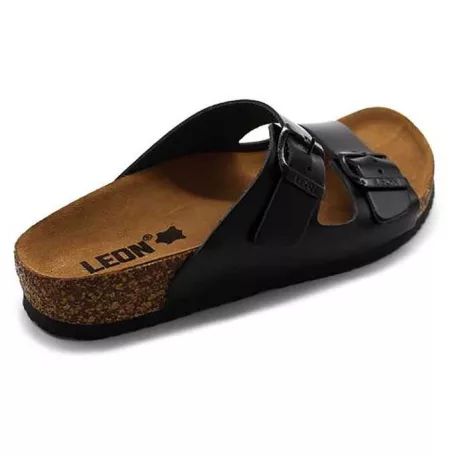 Leon Comfort férfi papucs-4703 fekete-bak