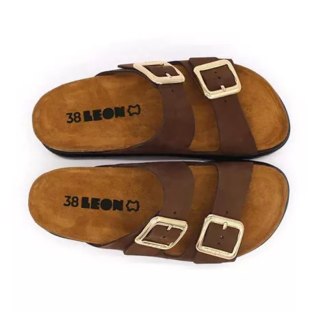 Leon Comfort női papucs-6011 barna