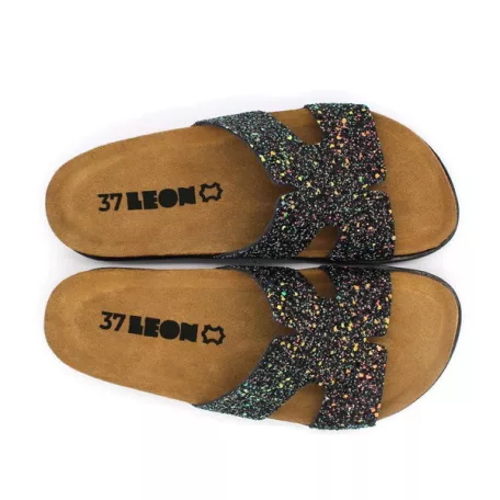 Leon Comfort női papucs-7030 fekete