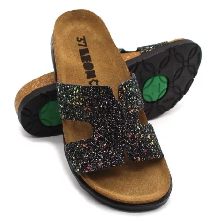 Leon Comfort női papucs-7030 fekete