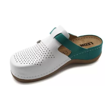 Leon Comfort női papucs-901 Fehér/Türkiz