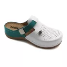 Leon Comfort női papucs-901 Fehér/Türkiz