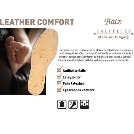 Batz talp betét unisex Talpbetét-940 Leather comfort