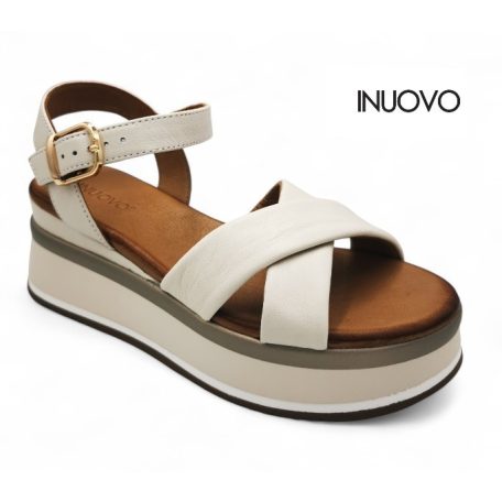 Inuovo női szandál-A98018 Crema