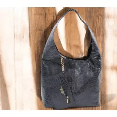 Női  táska - CUIR-01257 Black 