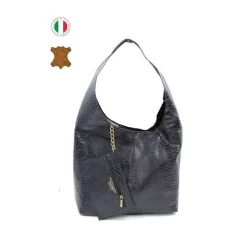 Női  táska - CUIR-01257 Black 