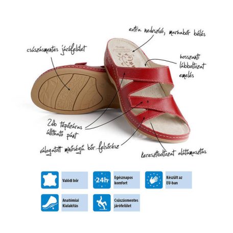 Batz női papucs-Eni piros