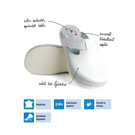 Batz női papucs-Flower fehér