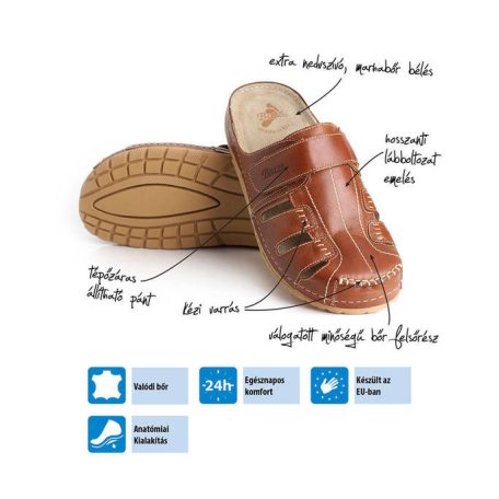 Batz férfi papucs-KZ Barna