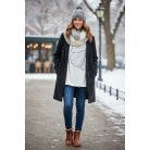 Key Fashion női pulóver-M25781P-feher