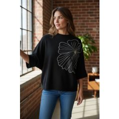 Key Fashion női pulóver-M25781P-fekete