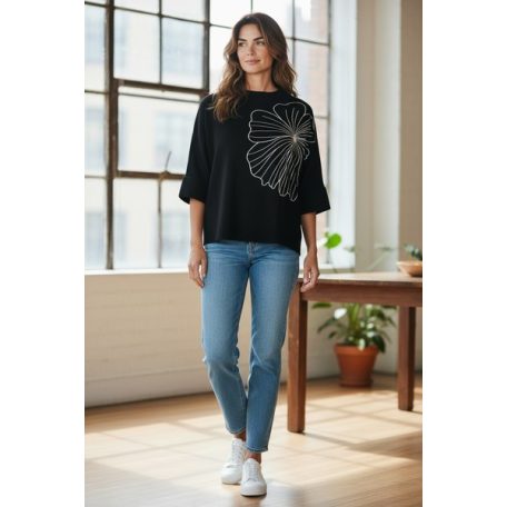 Key Fashion női pulóver-M25781P-fekete