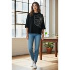 Key Fashion női pulóver-M25781P-fekete