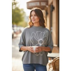 Key Fashion női pulóver-M25882P-szurke