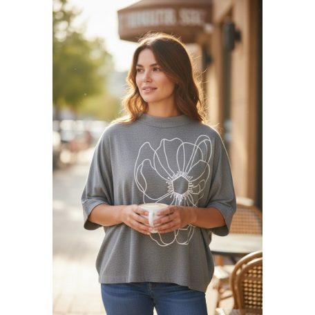 Key Fashion női pulóver-M25882P-szurke