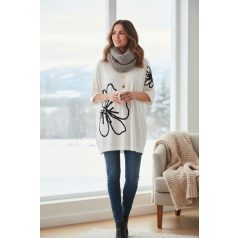 Key Fashion női pulóver-M25972P-feher