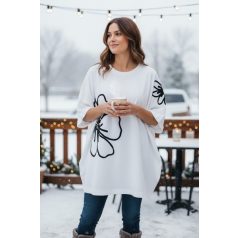 Key Fashion női pulóver-M25972P-feher