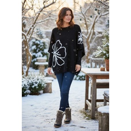 Key Fashion női pulóver-M25972P-fekete