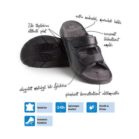 Batz férfi papucs-Mike Fekete