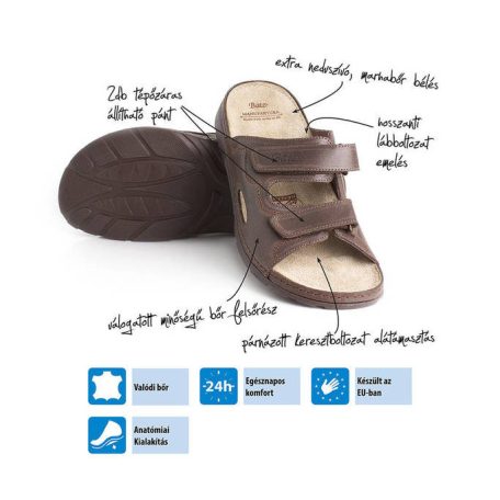 Batz férfi papucs-Mike barna
