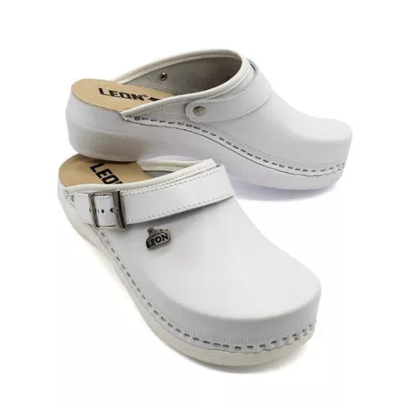 Leon Comfort női papucs-PU101 Feher-zart